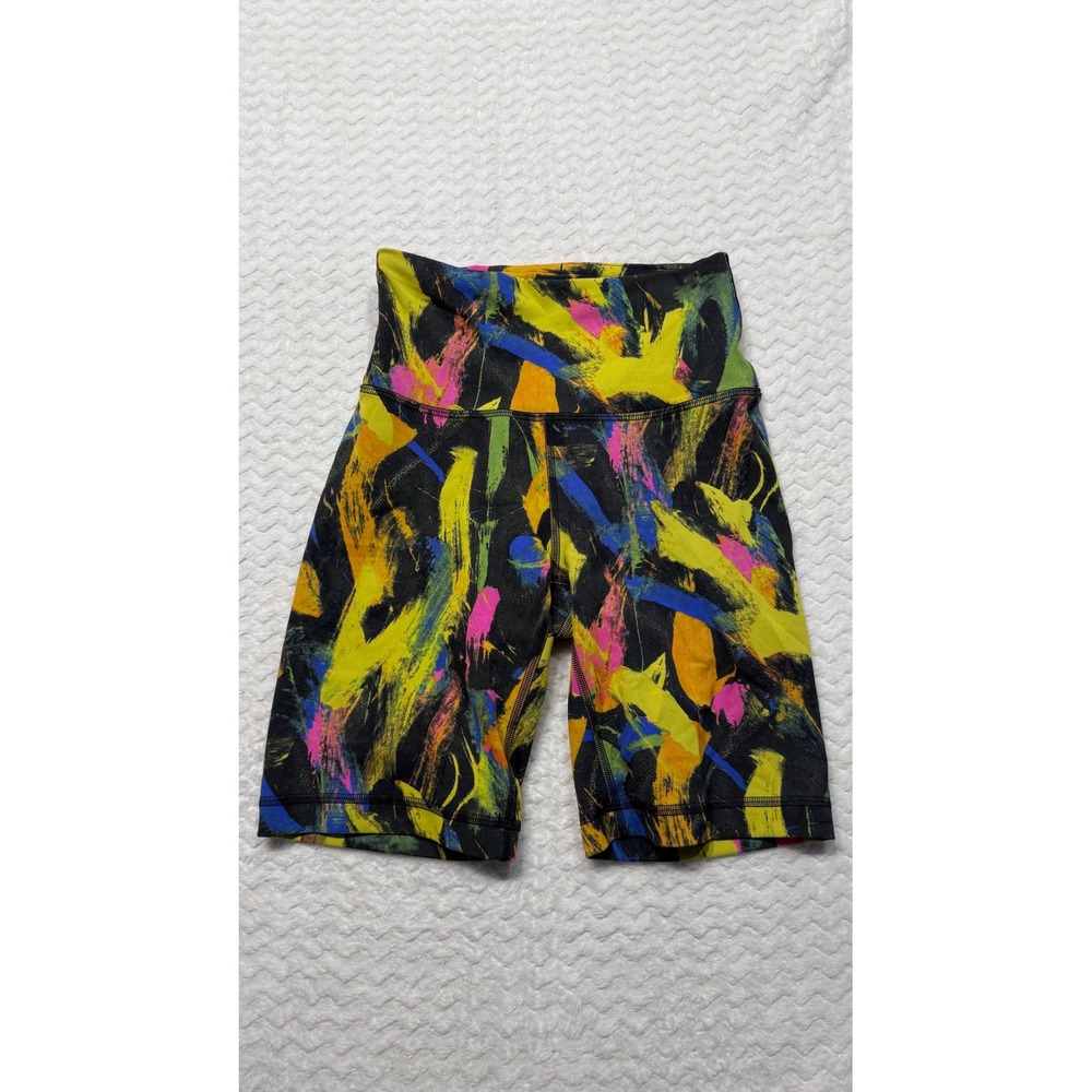 Lululemon wunder High Rise 6" Biker Shorts Multicolor Abstract Brushstroke 4